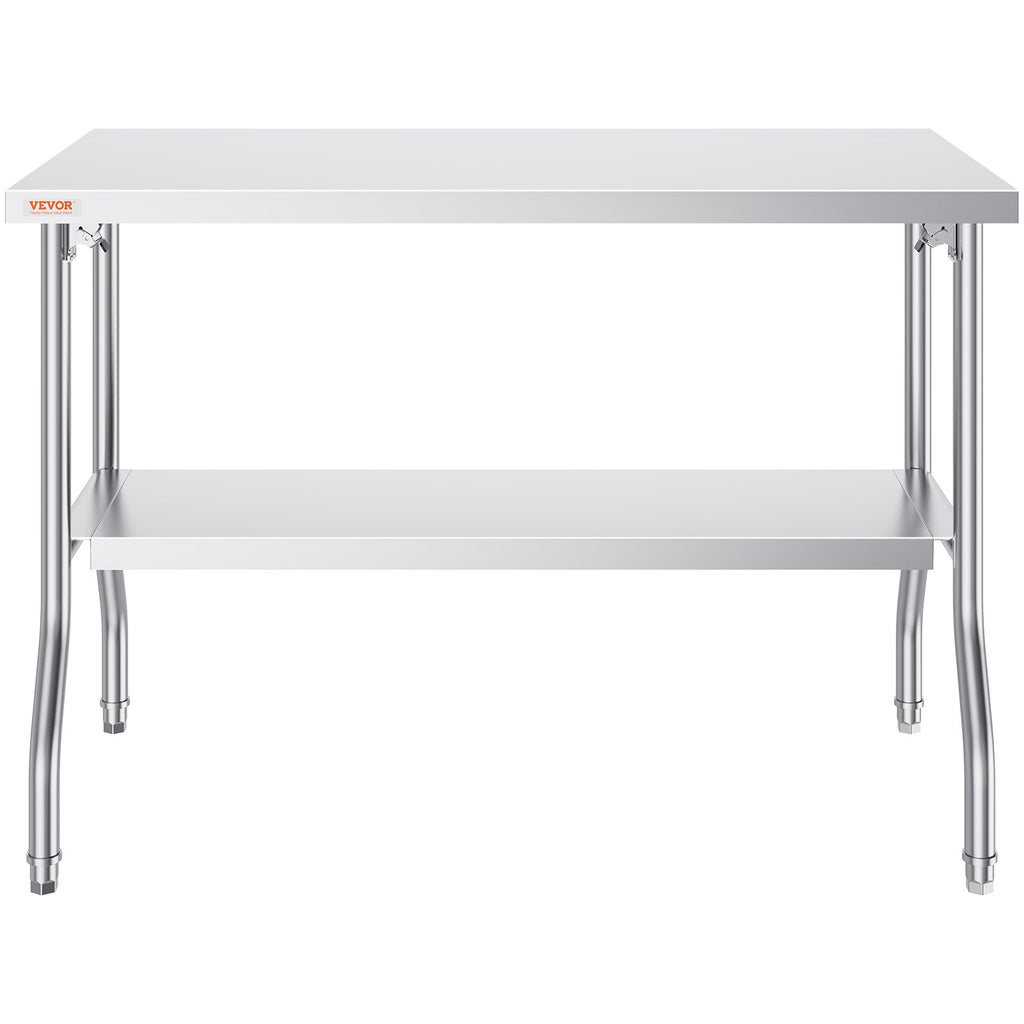 VEVOR Poste de travail commercial 48 X 24 pouces Table de préparation commerciale pliante