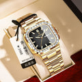Double calendrier hommes montre diamant