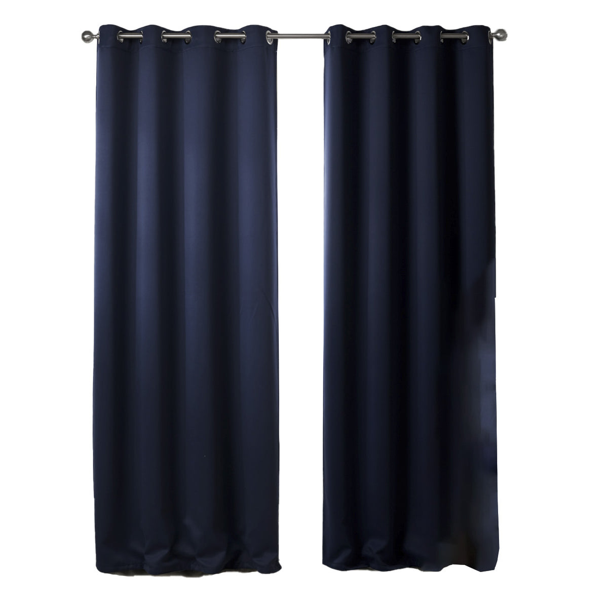 Rideaux imprimés en tissu noir de chambre bleu foncé