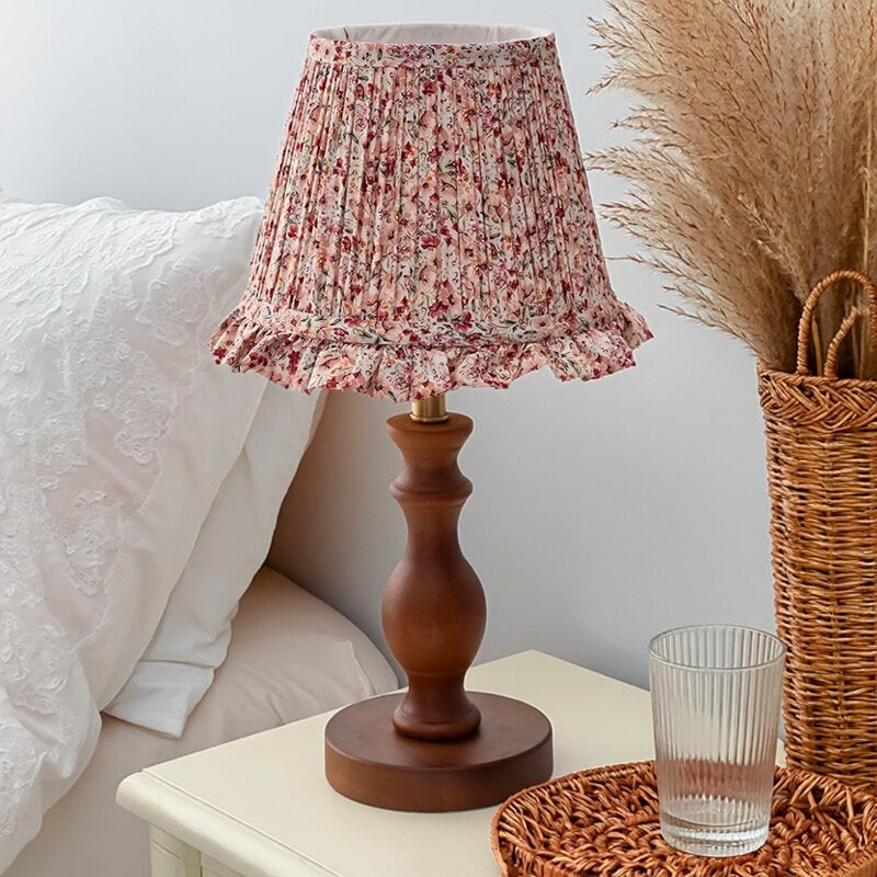 Lampe de table décorative en tissu floral