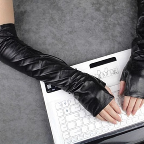 Gants en cuir de mariage de style long pour hommes et femmes