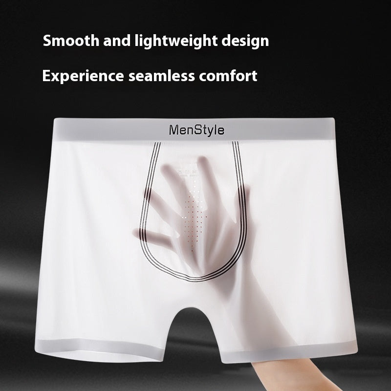 Satin Ice Silk Breathable Unife-layer Bottom Crotch Seamless Boxers