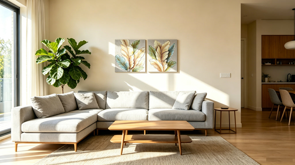 24x24 Ensemble de 2 Leaf Art Botanique