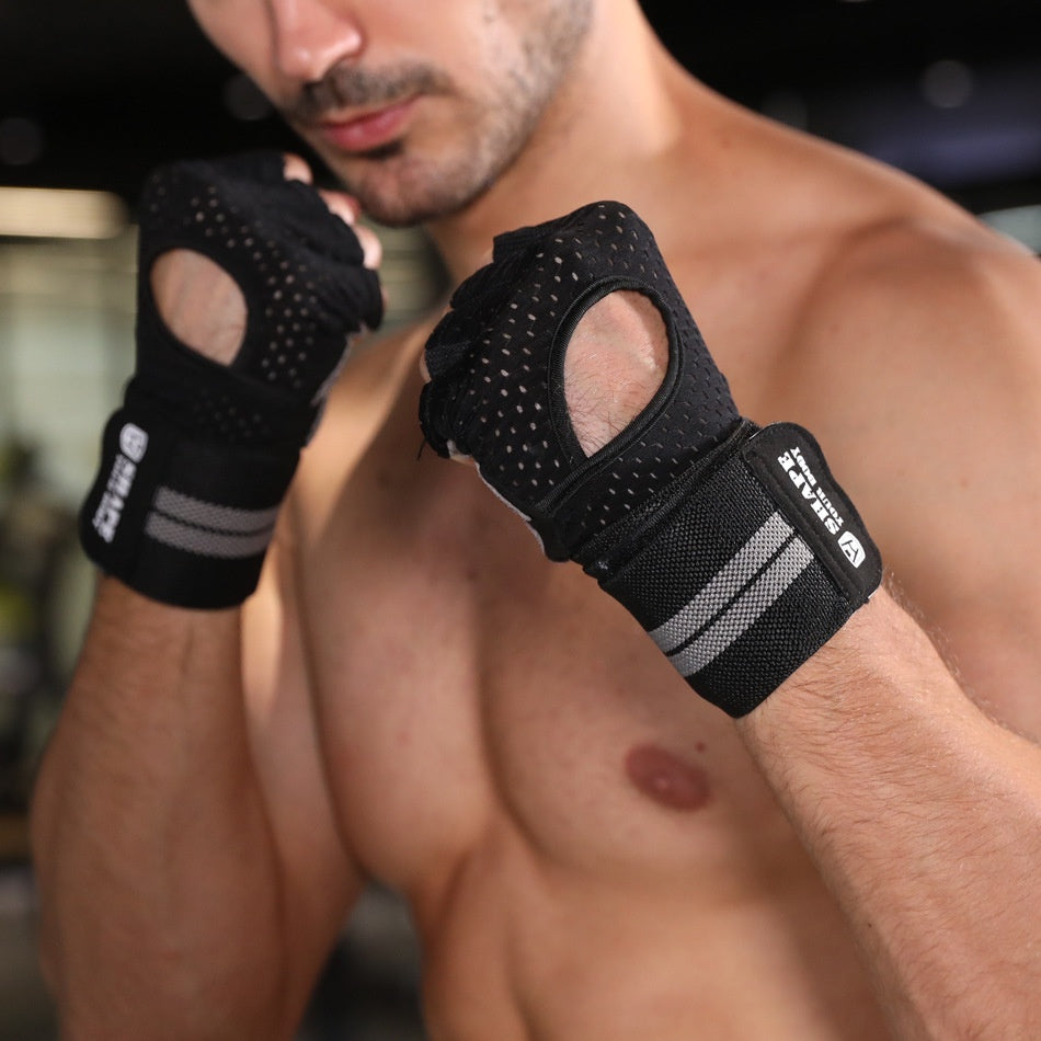 Gants de fitness haltérophilie pour les hommes et les femmes demi-finger sport anti-dérapant