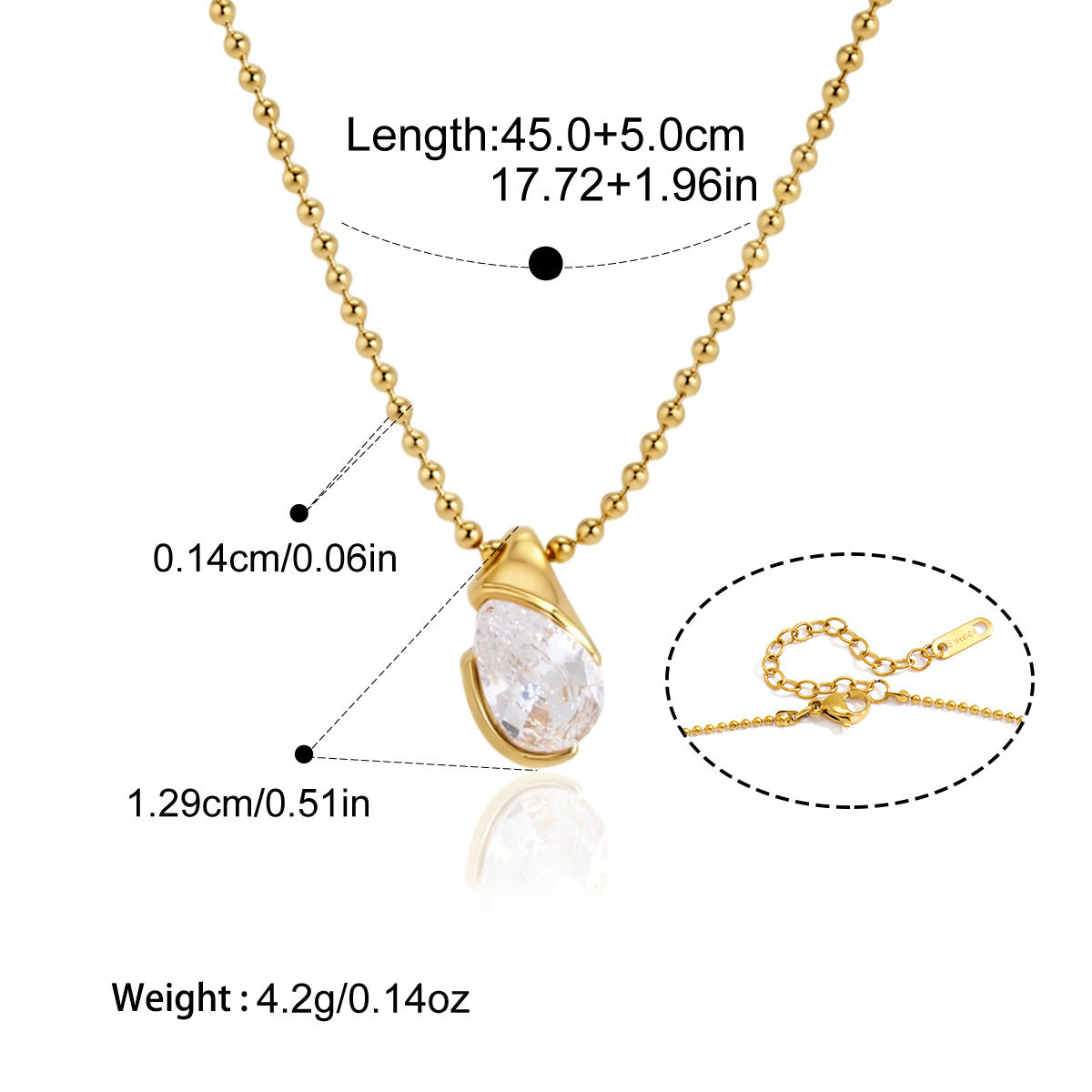 Pendentif en acier au titane Zircon