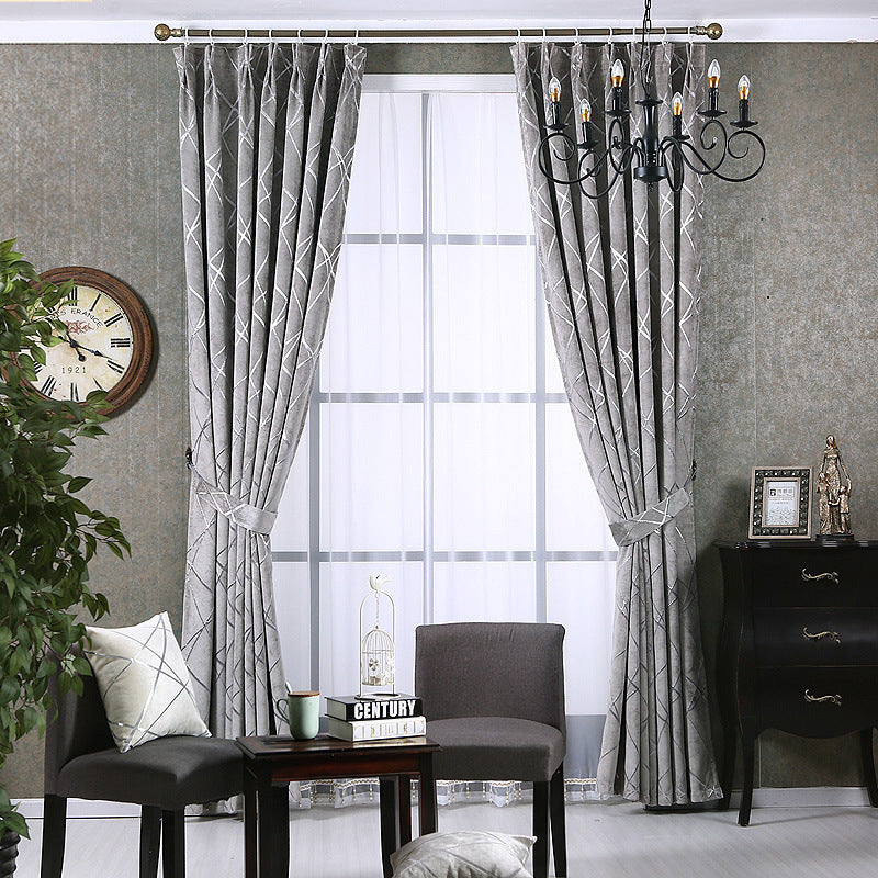 Solid Color Simple Moderne Lumière Luxury Living Room Chenille Blackout Rideaux