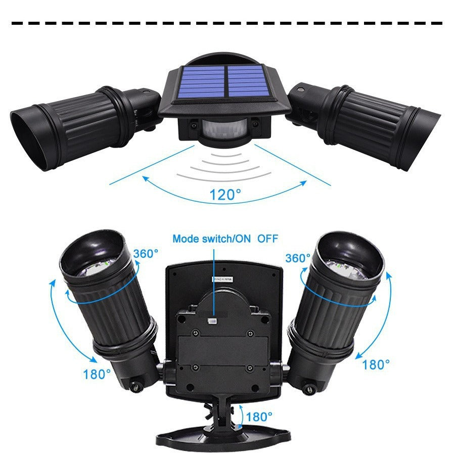 400 lumens COB LED dual-head solar light