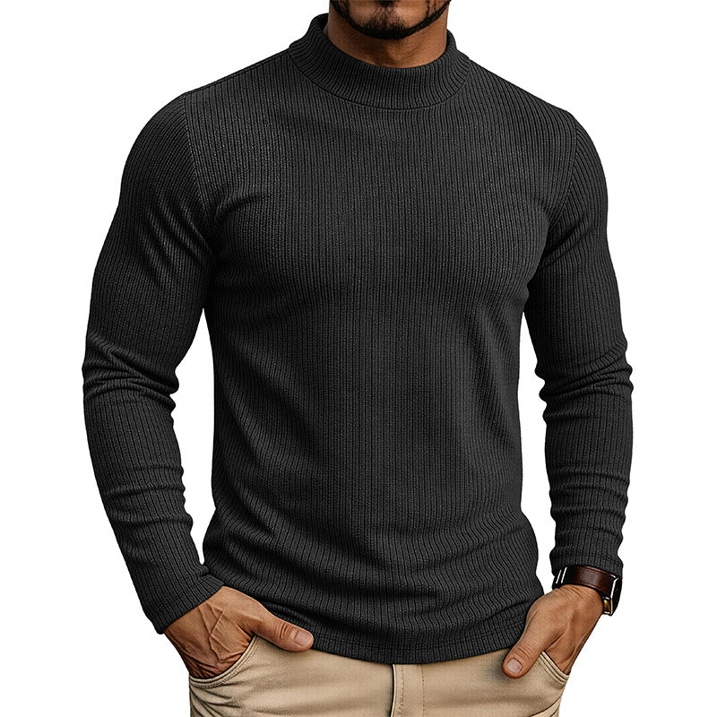 Chandails à manches longues en col mandarin pour hommes
