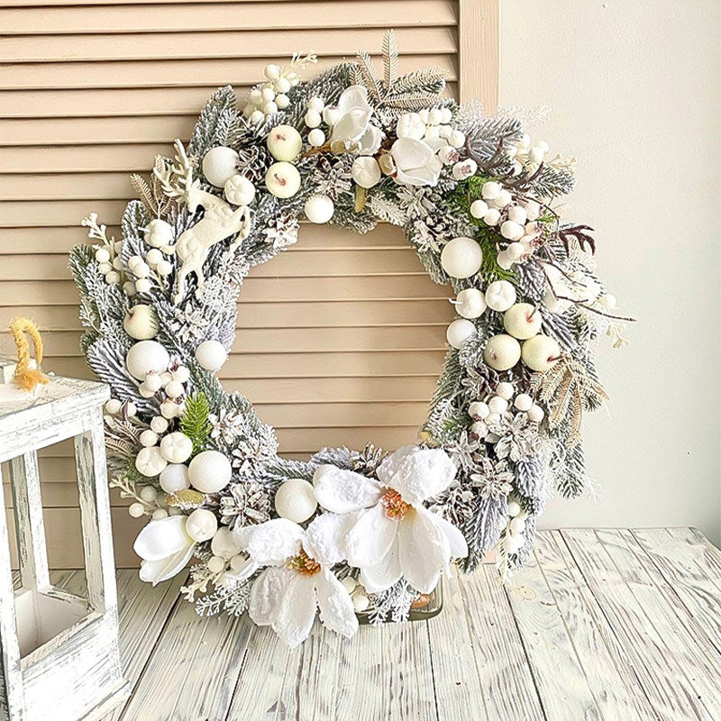 Wreath décoratif PE Flocked de Noël