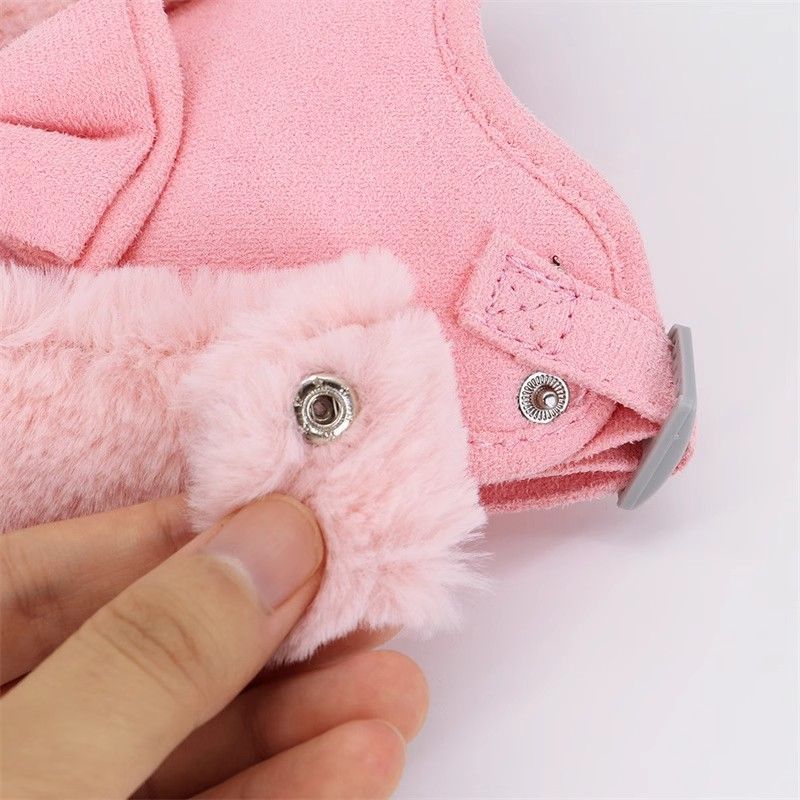 Mignon chaud petit chien Harnais et jeu de laisse avec Bow Tie