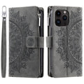 Carte Zipper Sac Téléphone portable En cuir Embossed carte Insert Protection Shell