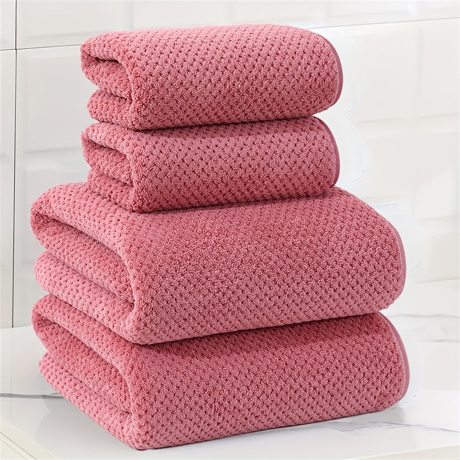Ensemble de serviettes de bain en polaire à 4 pièces