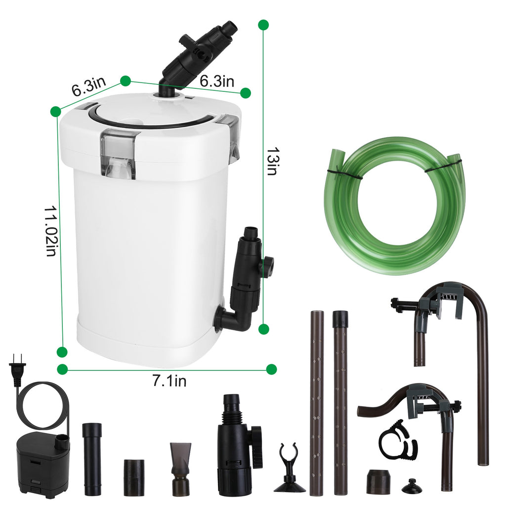 Filtre de cartouche externe 1Pc à 3 étages pour réservoir de poisson Aquarium avec débit de 600L-H 35.4in M