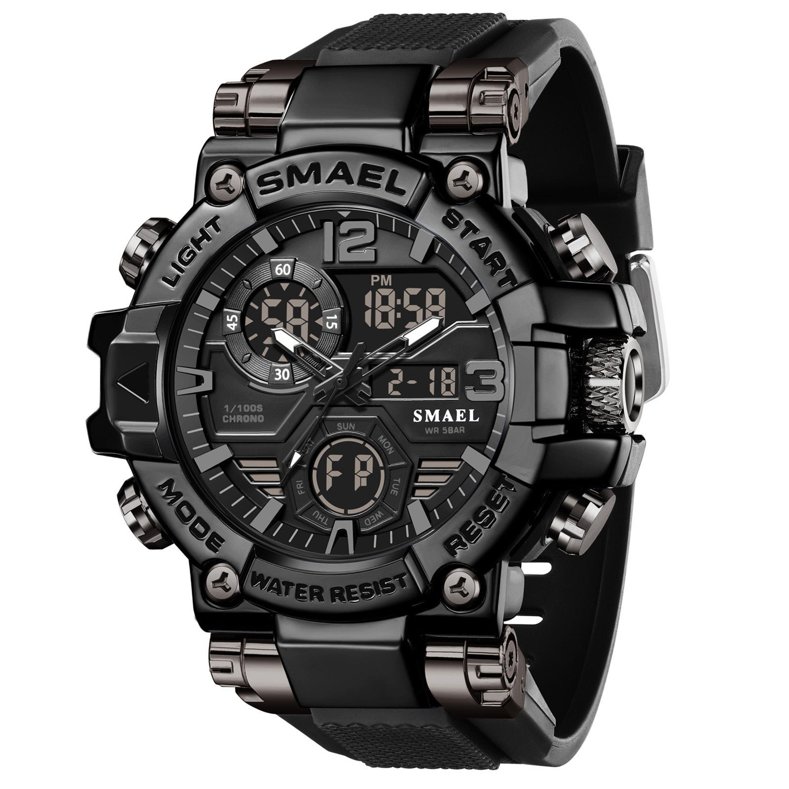 Homme Alliage Multicolore Multi-Function Dual-Display Sports Watch