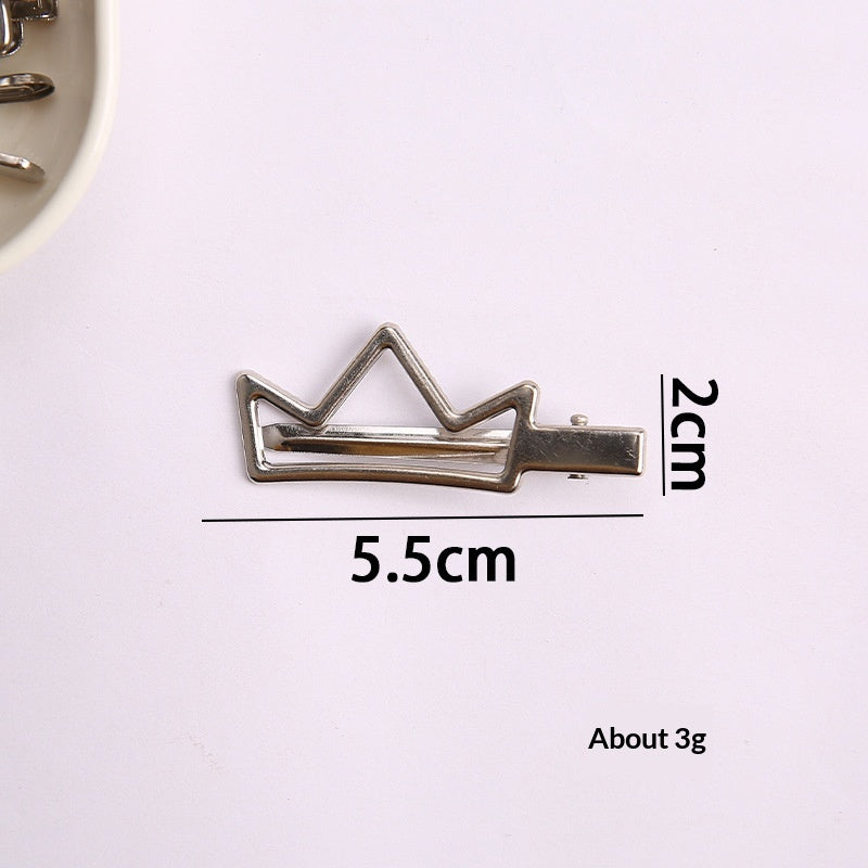 Simple métal argenté cheveux clip style latéral