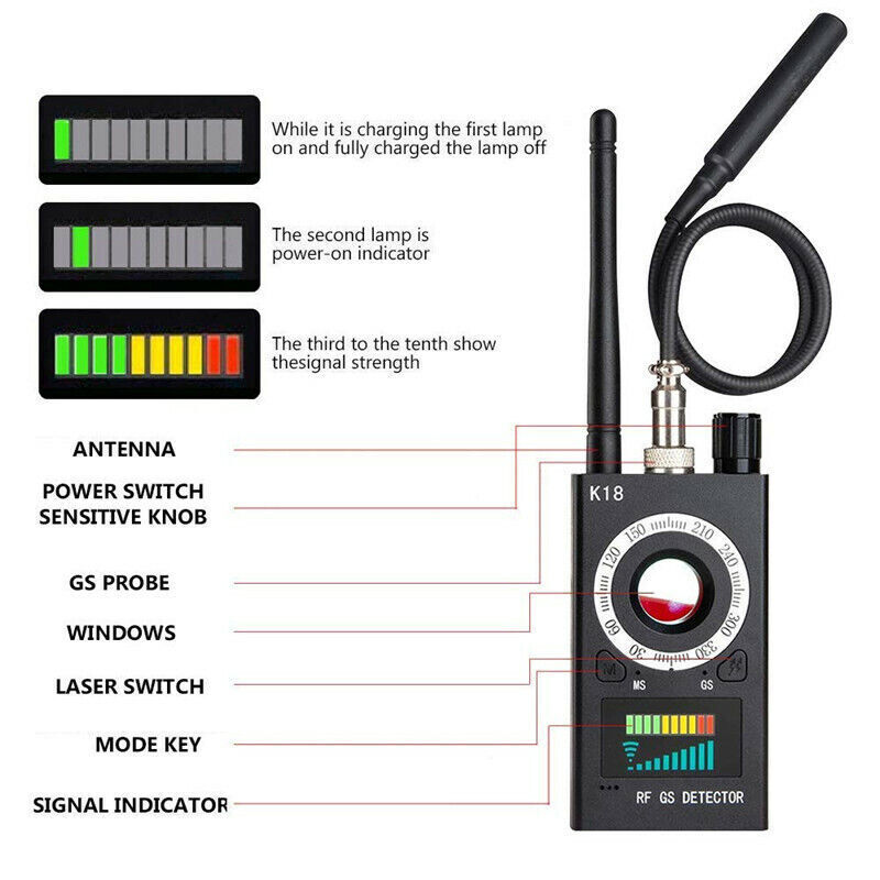 Détecteur de caméra cachée localisateur GPS Bug Radio Détecteur Anti Spy