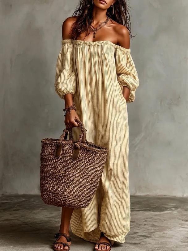 Robe élégante à rayures d'été pour les femmes