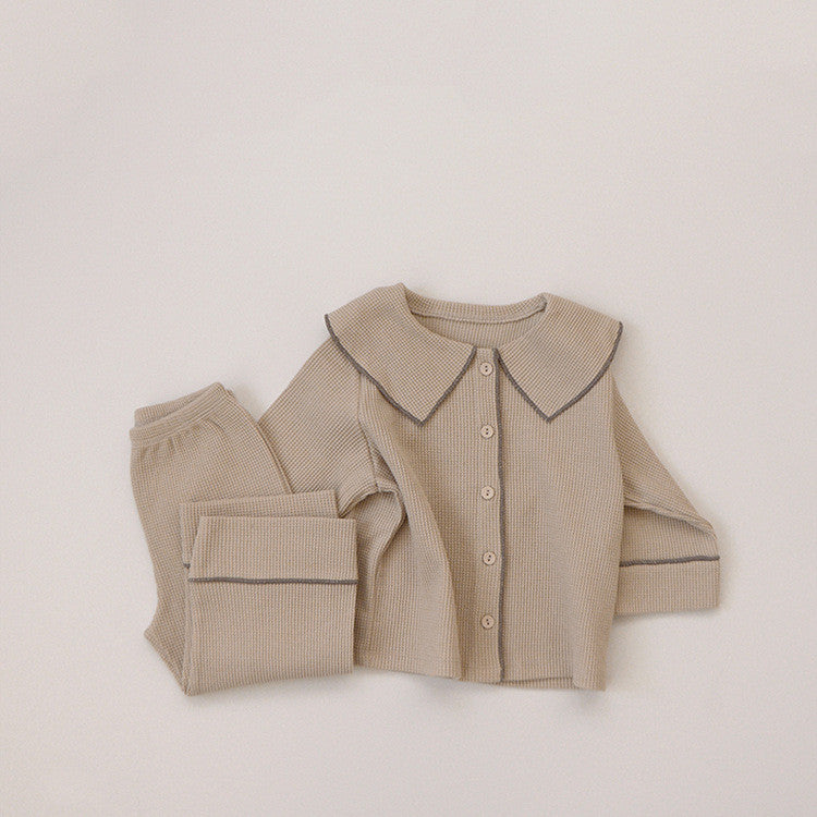 Autumn Baby Waffle Cardigan Set