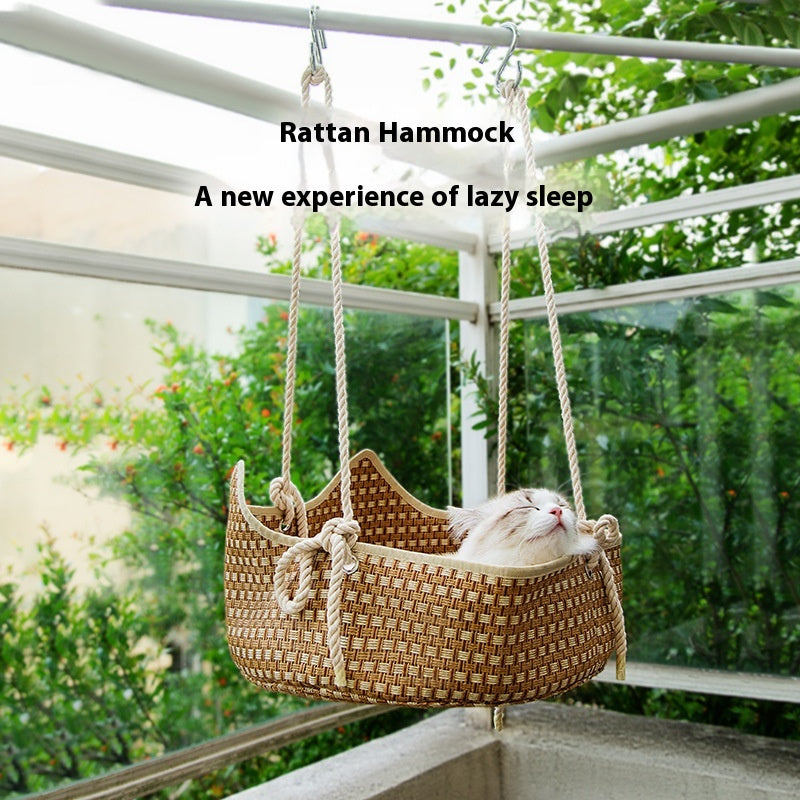 Neste de chat de Rattan Hammock de chat d'été de printemps