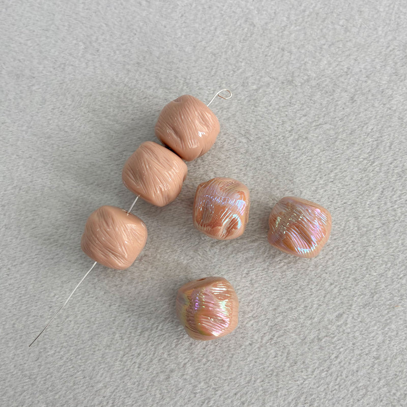 Perles d'espacement à barres acryliques texturées en ligne fine