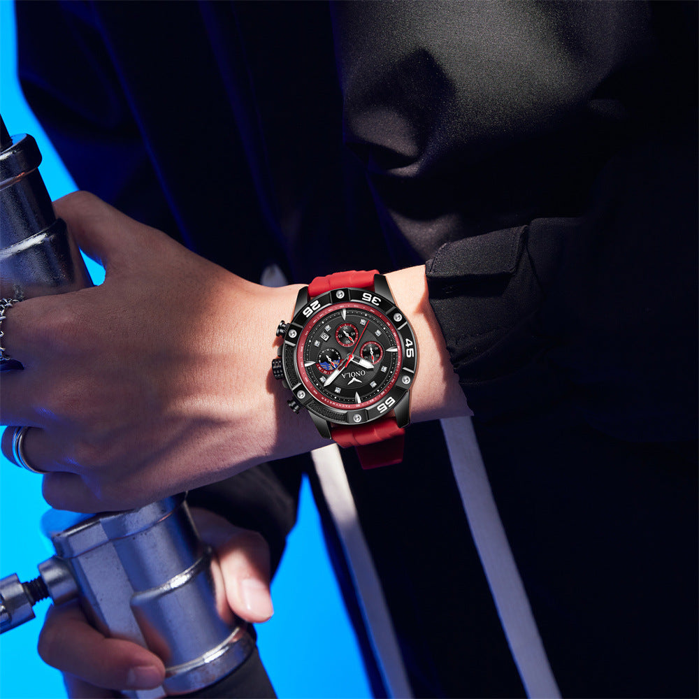 Mode Casual Style Multifonctionnel Quartz Waterproof Tape Watch
