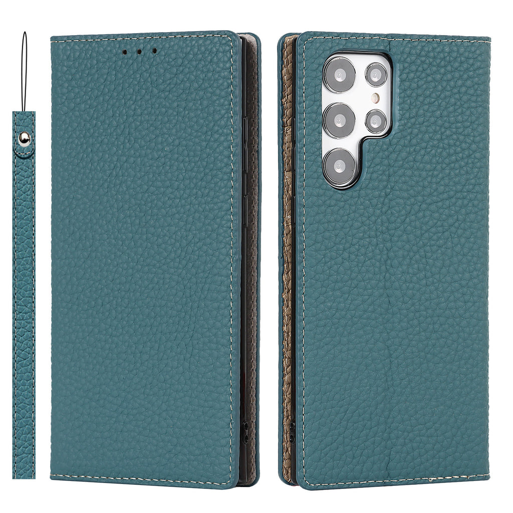 Étui de téléphone en cuir Litchi Galaxy S24 Ultra Case