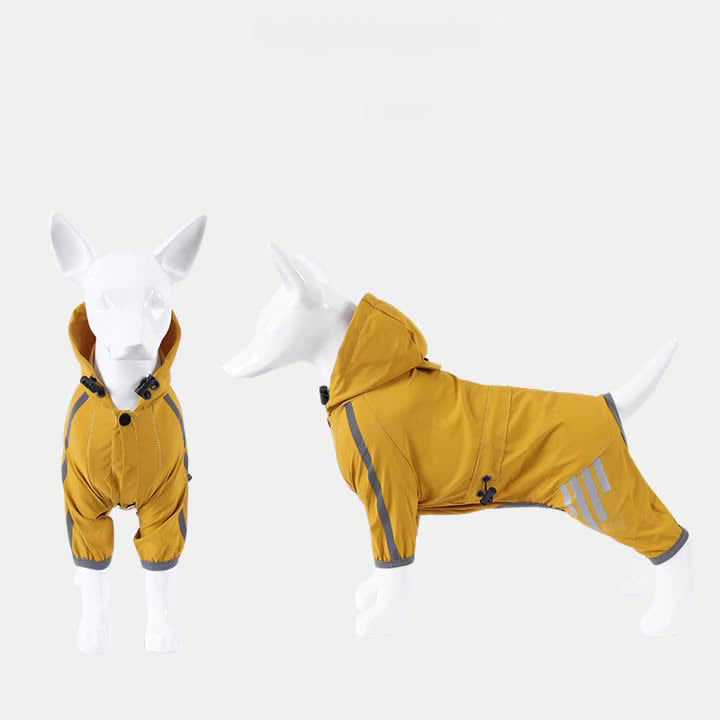 Imperméable imperméable à quatre pattes pour chiens Petit chien Vêtements de sortie Tractable Waterpr