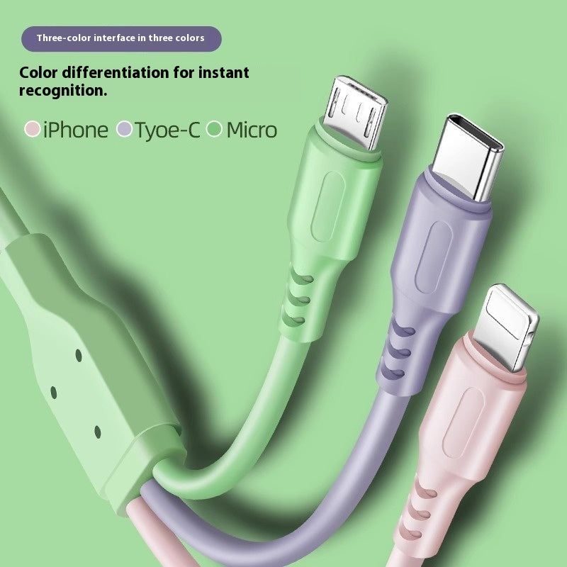 Three-in-one mobile phone charging data cable
