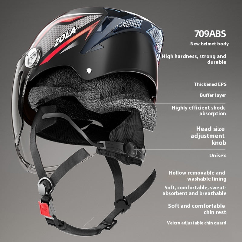 Moto de batterie pour hommes et femmes Quatre saisons Universal Sun Protection Half Helmet