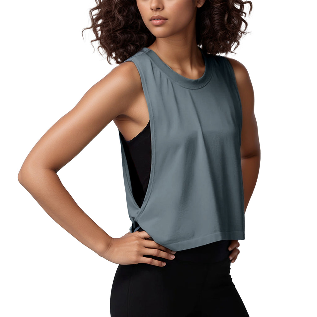 Loose Sleeveless Blouse Sports Veste d'été pour femmes Clo de course respirant léger