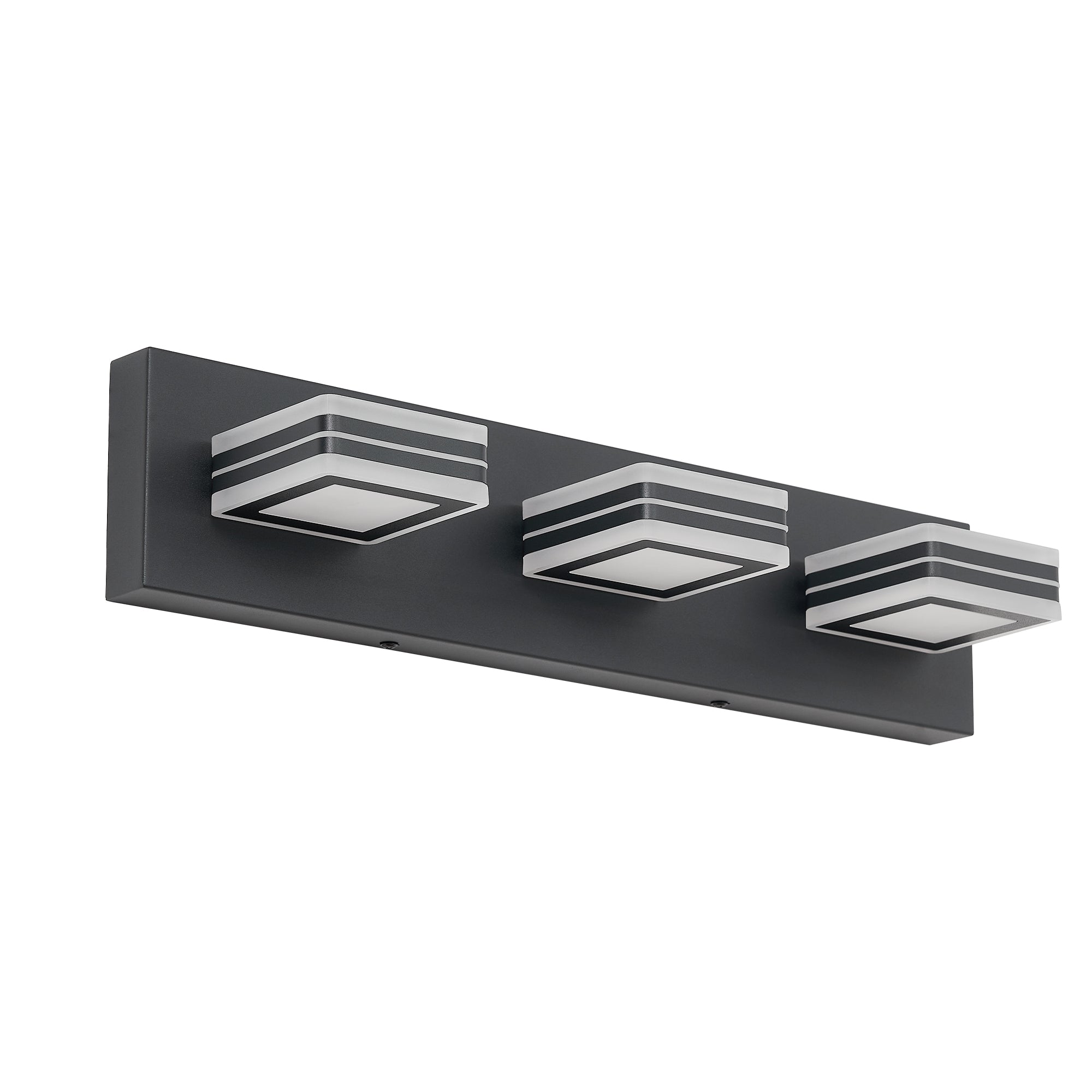 Matte Black Vanity luminaires 3 lumières haut et bas LED salle de bain moderne lumières de Vanity O