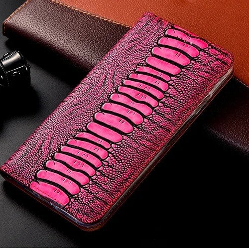 Étui de téléphone magnétique en cuir véritable