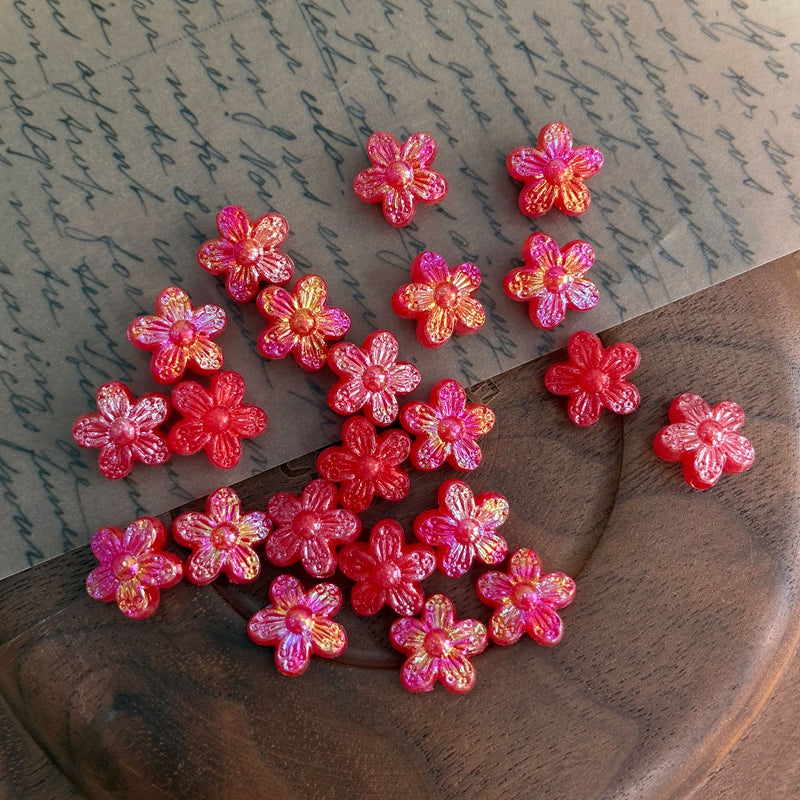 10mm couleur mixte perles de fleurs acryliques cinq-pieds