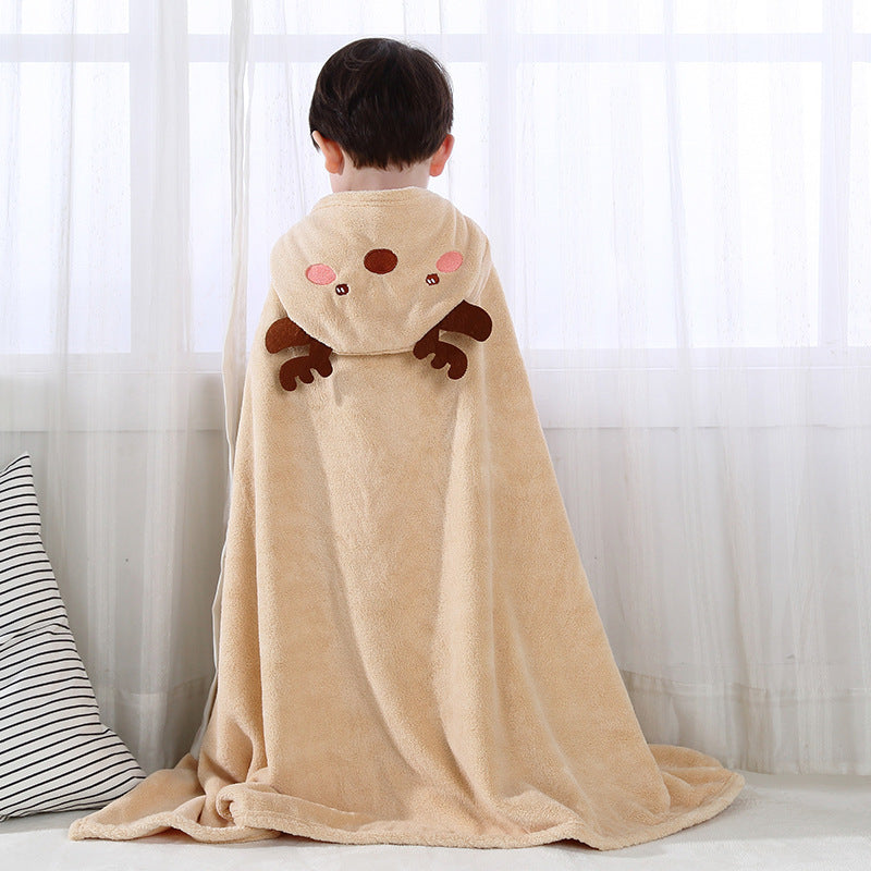 Serviette de bain pour enfants Cape Sèche-linge rapide Chandail à cape polaire Peigne de bain
