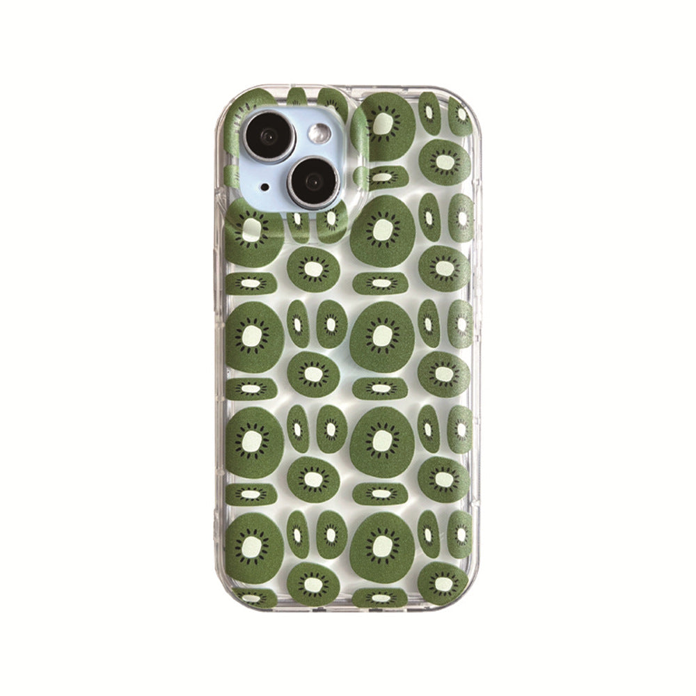 Étui téléphonique à fruits kiwis transparents