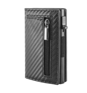 Ancien modèle de fibre de carbone Porte-carte multifonction en cuir pour hommes