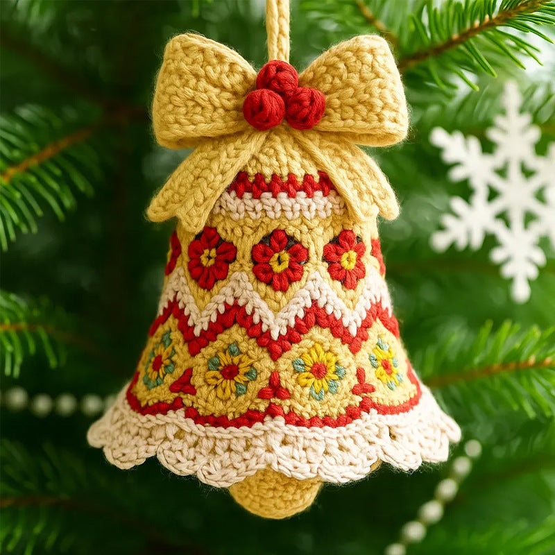 Pendentif de décoration d'arbre de Noël de cloche de Noël 2D plat
