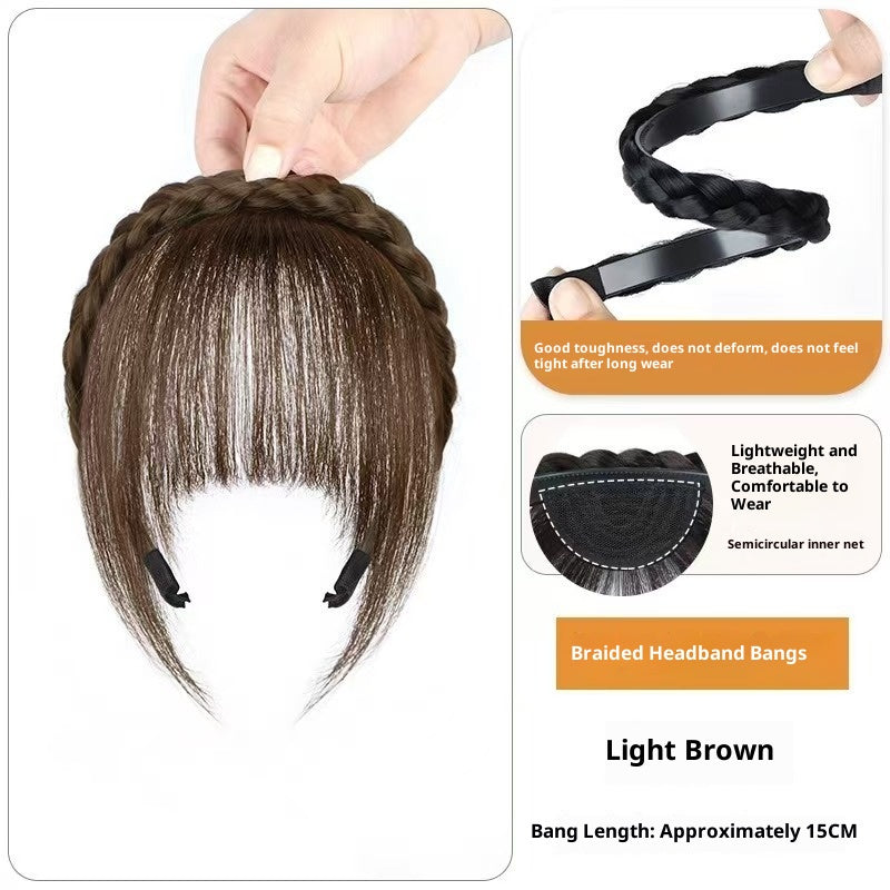 Bangs Wig Bande artificielle de cheveux de twist twist femme intégré
