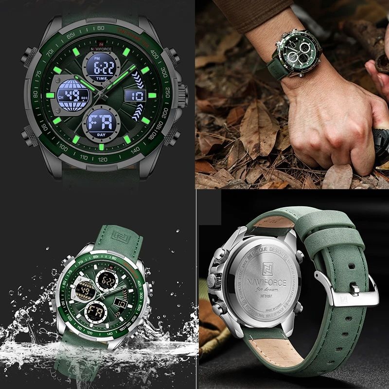 Montre multifonction en acier inoxydable pour homme