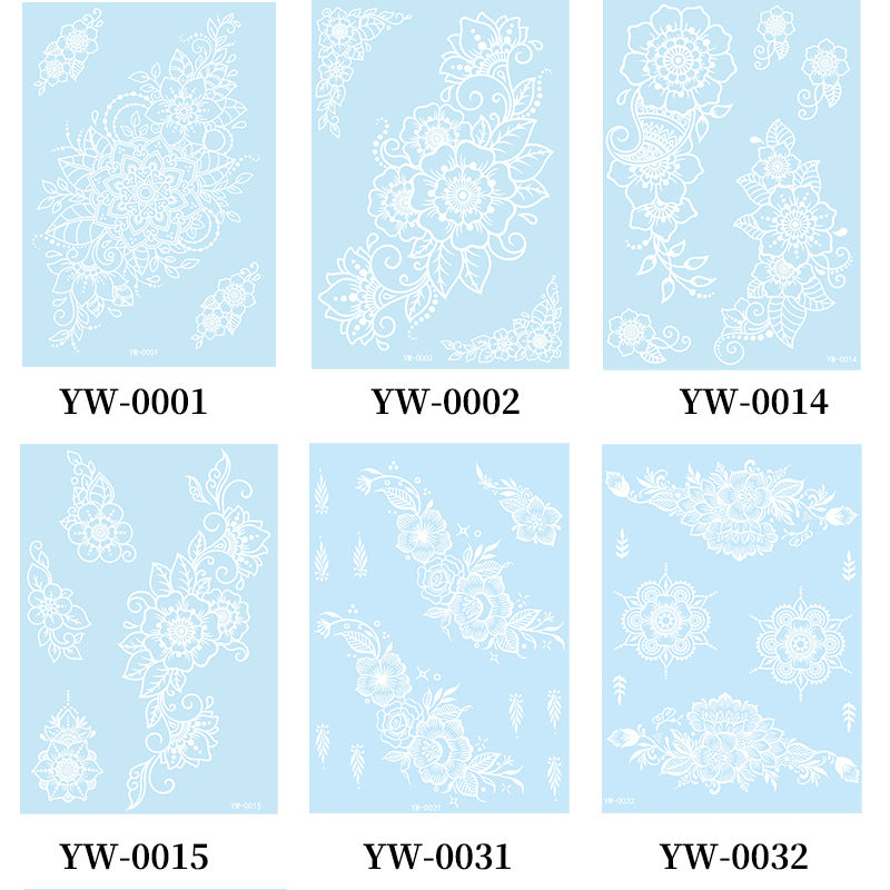 Stickers Tattoo Glow In The Dark Henna Intricate Dentelle Hand & Arm Designs pour Halloween Chr