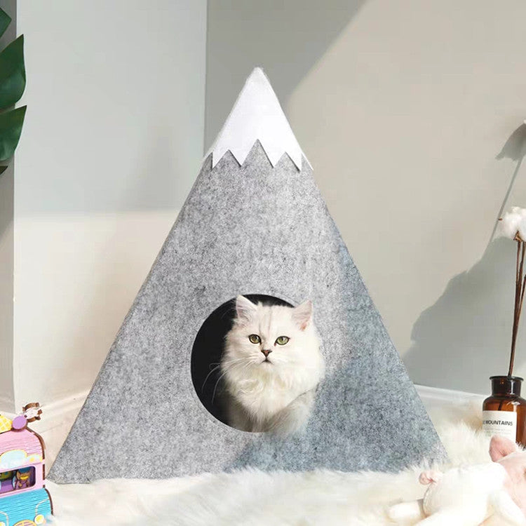 Forme de montagne de neige semi-fermée Felt Pet Kennel