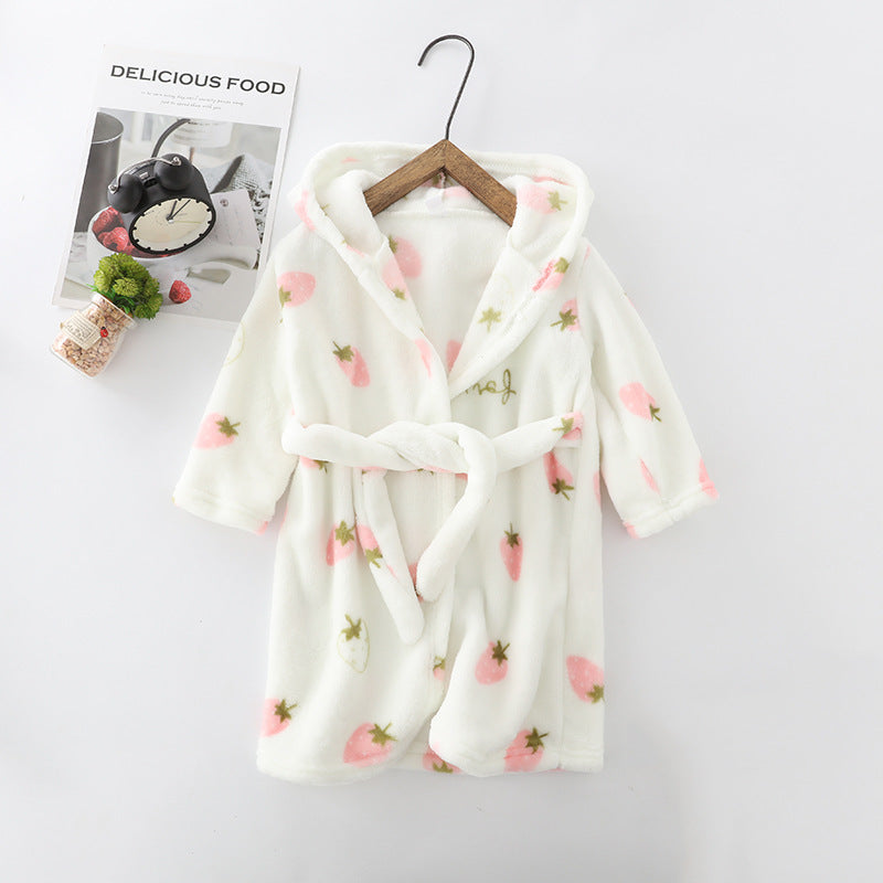 Enfants Vêtements Maison Vêtements Flannel Hommes Femmes Hoodie Coral Velvet Robe de nuit