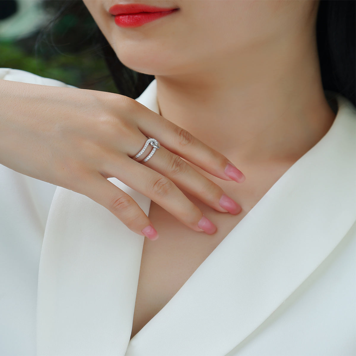 S925 Argent 3.7g Anneau de Moissanite plaqué platine