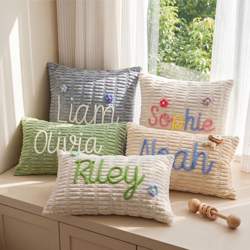 Couvercle de coussin brodé personnalisé