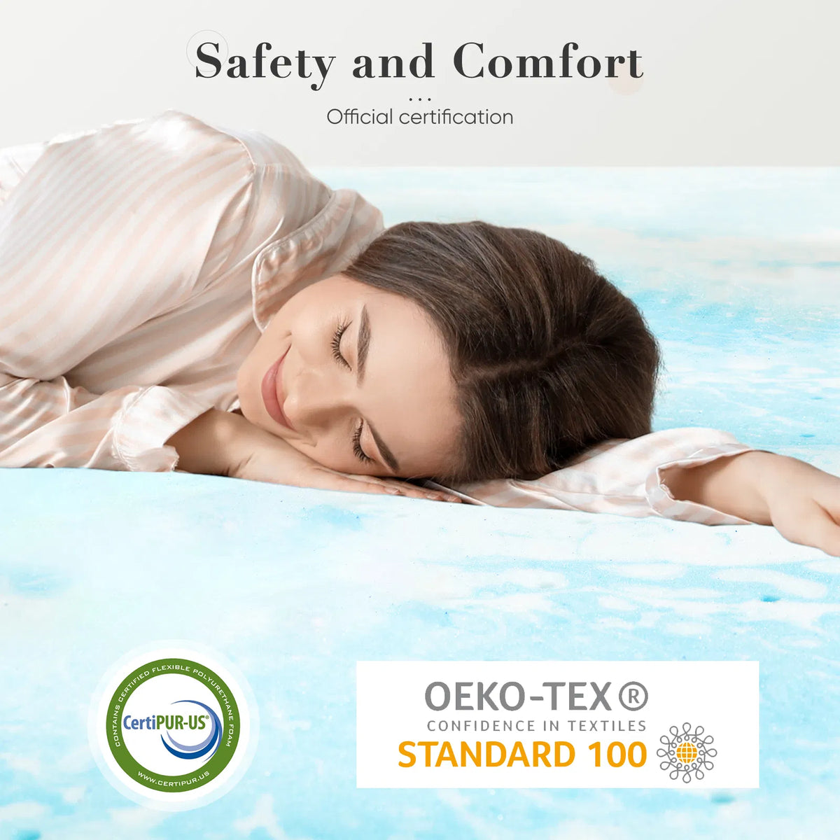 2-3 pouces Gel Mémoire Mousse Matelas Topper Matelas de refroidissement de pleine taille doux et respirant être