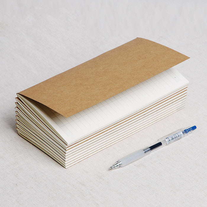 Carotte intérieure de renouvellement standard du carnet de bord de voyage