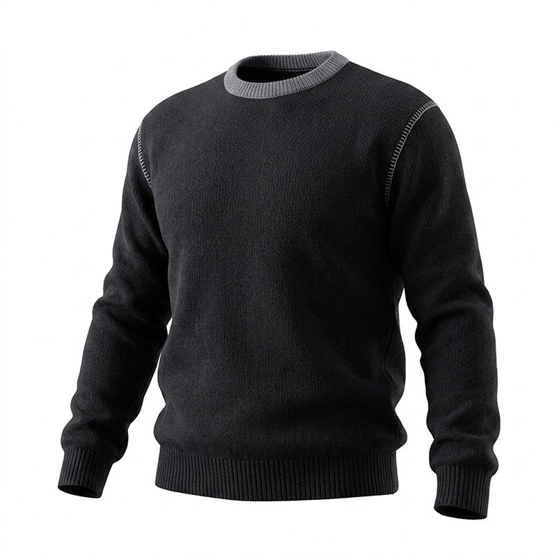 Double fermeture à glissière ronde Col long Chandail hommes