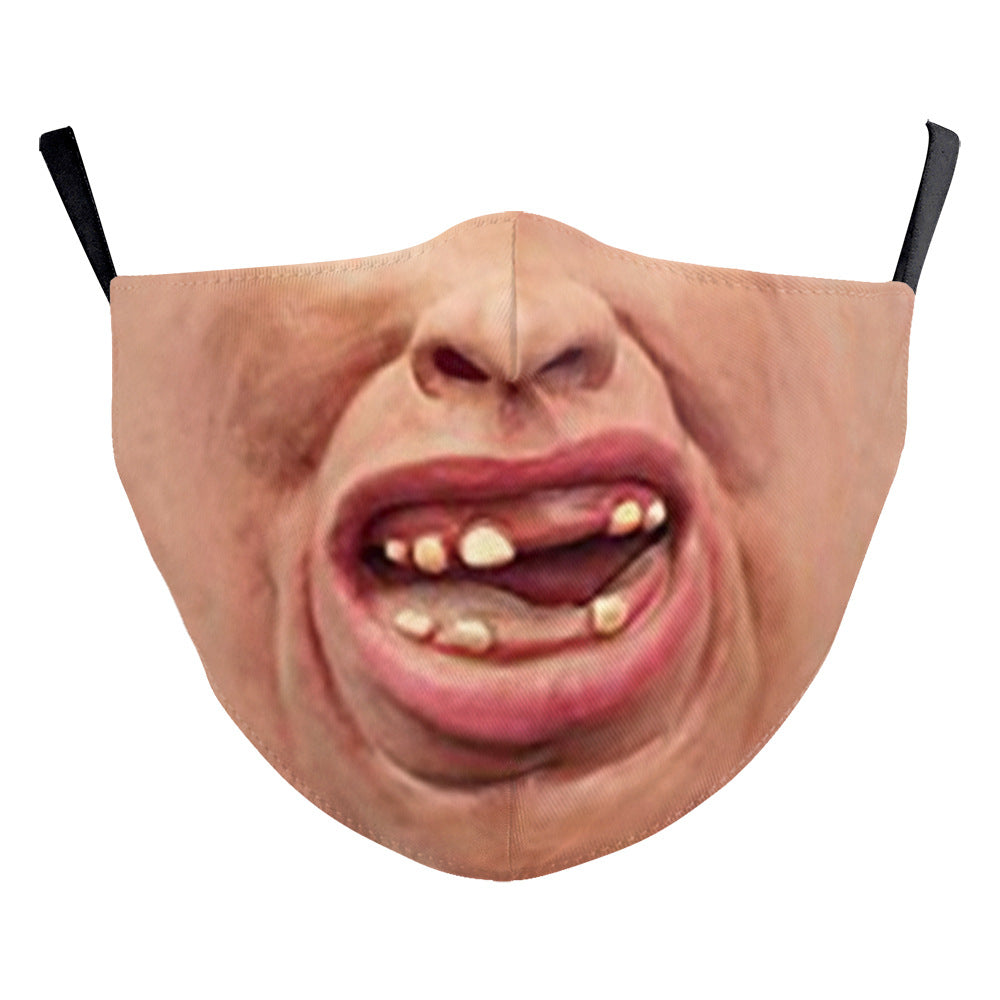 Carnival d'Halloween Impression numérique Funny Clown Face Double Layer Masque de poussière