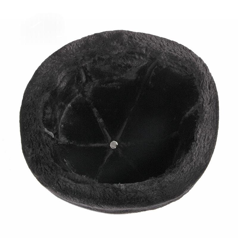 Chapeau d'hiver en cuir épais en forme de Melon Design Snowproof Et coupe-vent