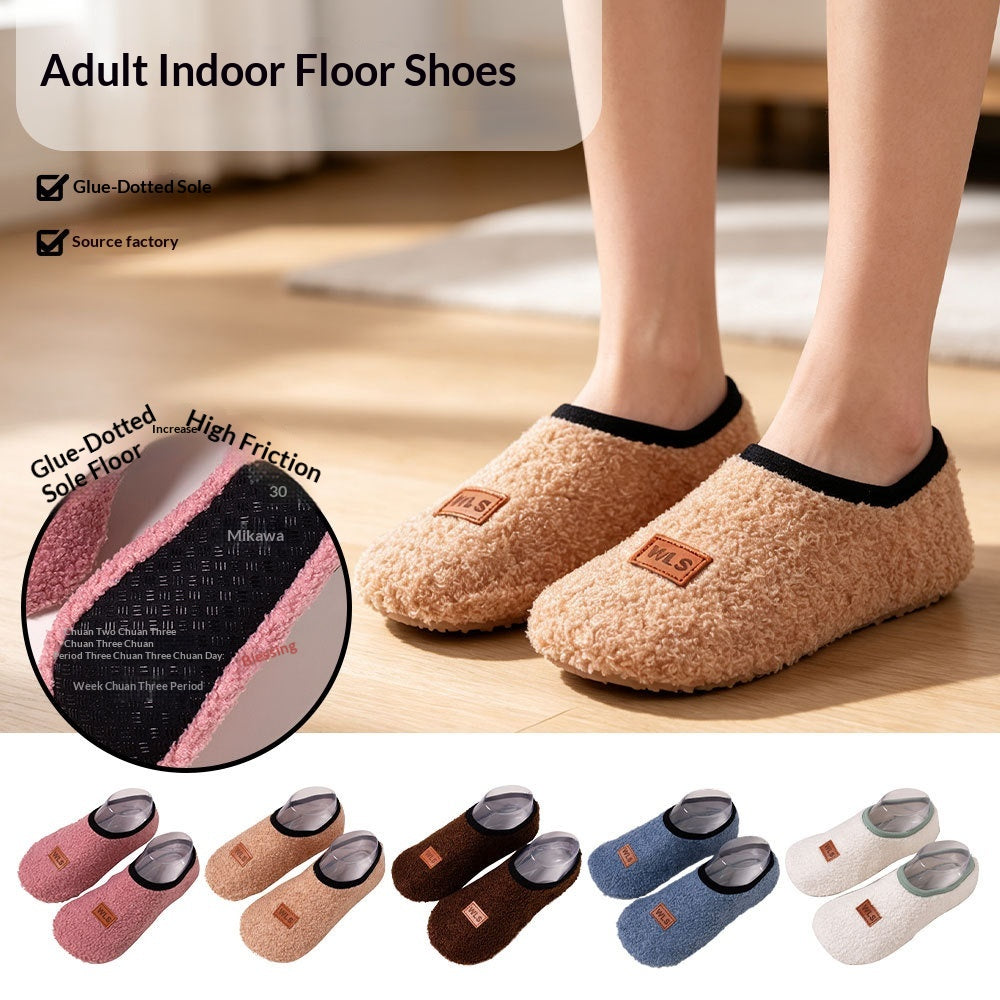 Chaussettes de sol doublées de polaires Chaussures et chaussettes intérieures non glissantes
